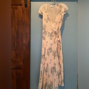 Mango pleated midi wrap dress